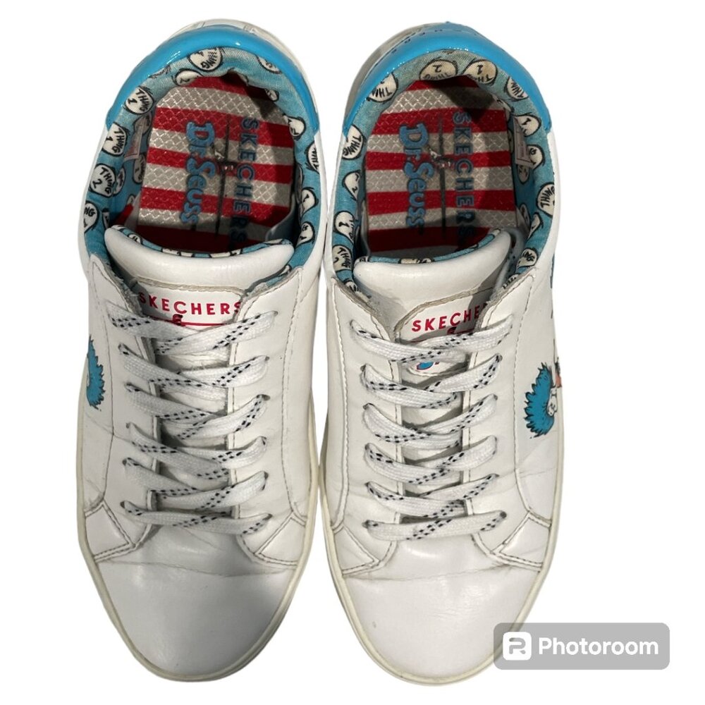 Skechers X Dr. Seuss Goldie 2.0 Two Things White Blue Red Sneaker Size 7… - Picture 3 of 9